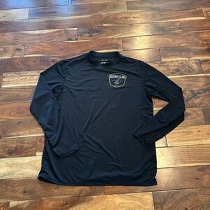 Men's Black Long Sleeve Shirt Mackinaw Island Medium Rash guard spf 50 thin
